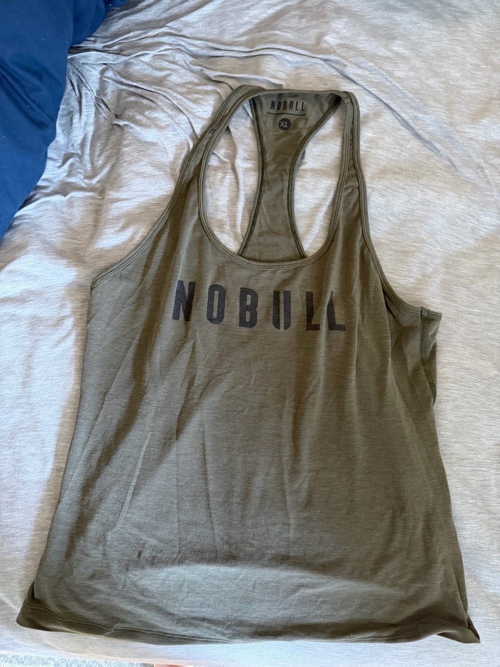 NOBULL Olive Green Racerback Logo Tank